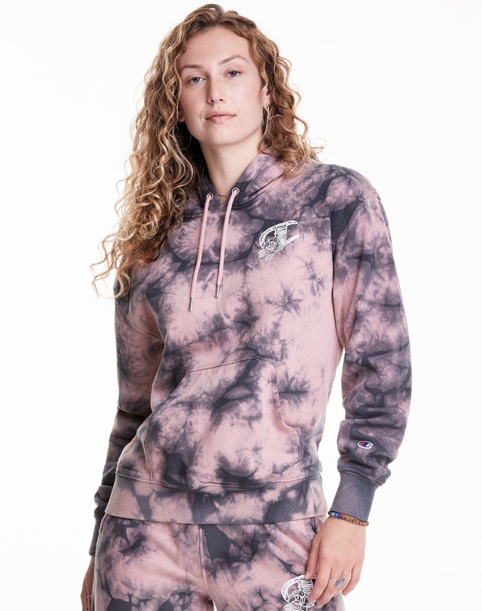 Champion Galaxy Dye Hoodie Dames - Roze/Zwart - Belgie 3167VKNRY